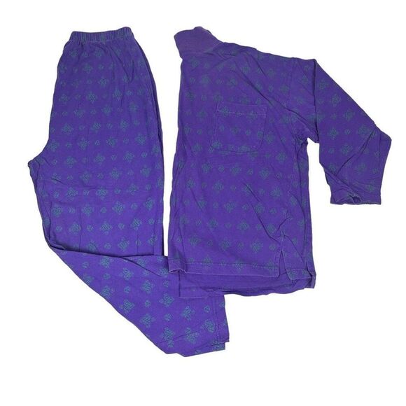 Victoria's Secret Gold Label Purple & Green Lounge Pajama PJ Set size Small - Picture 1 of 8